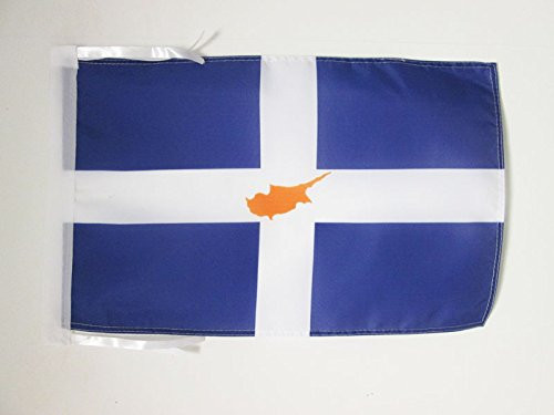 AZ FLAG Greek Cypriots Flag 18'' x 12'' Cords - Cypriot Greek Small Flags 30 x 45cm - Banner 18x12 in