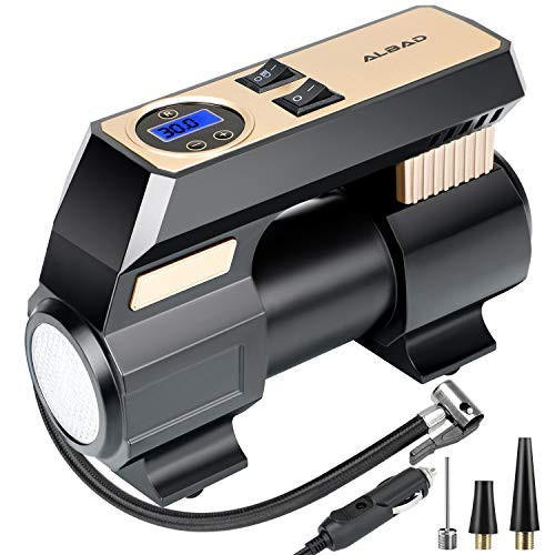 ALBAD Portable Air Compressor Tire Inflator, 12V DC Auto Tire Pump with LED Light, 150 PSI Digital Air Pump for Car, Truck, Bicycles and Other Electric Inflatable ALBAD Portable Air Compressor Tire Inflator, 12V DC Auto Tire Pump with LED Light, 150 PSI Digital Air Pump for Car, Truck, Bicycles and Other Electric Inflatable
