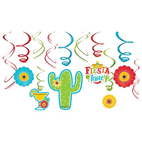 Amscan Fiesta Value Pack Foil Swirls Hanging Decorations