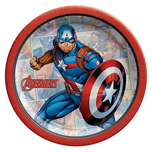 Captain America Design Round Paper Plates-8pc