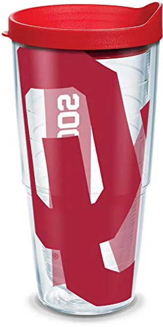 Tervis Oklahoma Sooners Colossal Insulated Tumbler with Wrap and Red Lid, 24 oz, Clear Tervis Oklahoma Sooners Colossal Insulated Tumbler with Wrap and Red Lid, 24 oz, Clear