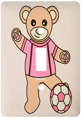 3dRose lsp_15394_1 Cute Soccer Player Teddy Bear Girl Toggle Switch