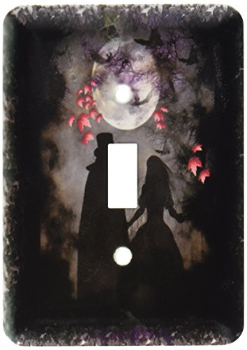 3dRose LLC lsp_21484_1 Gothic Romance Dark art Gothic art Gothic Gothic Couple Romance Romantic Wedding Love Full moon Single Toggle Switch