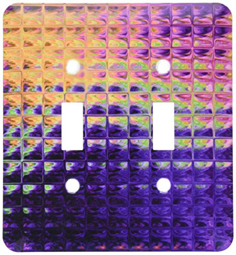 3dRose lsp_25979_2 Glass Tiles In Purple Toggle Switch, Multicolor