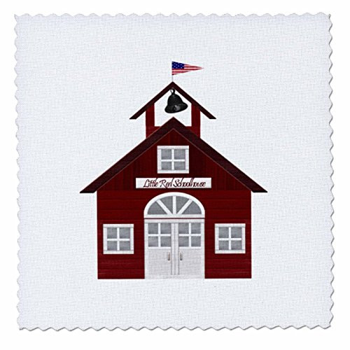3dRose qs_25990_3 Little Red Schoolhouse-Quilt Square, 8 by 8-Inch