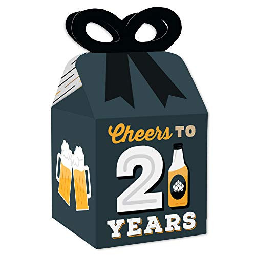 Big Dot of Happiness Cheers and Beers to 21 Years - Square Favor Gift Boxes - 21st Birthday Party Bow Boxes - Set of 12 Big Dot of Happiness Cheers and Beers to 21 Years - Square Favor Gift Boxes - 21st Birthday Party Bow Boxes - Set of 12