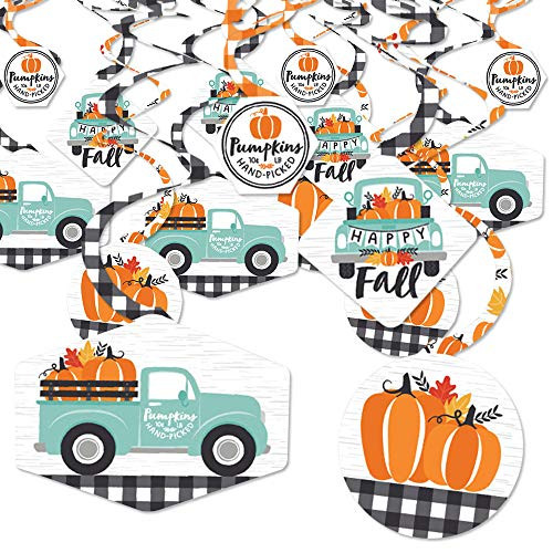 Big Dot of Happiness Happy Fall Truck - Harvest Pumpkin Party Hanging Decor - Party Decoration Swirls - Set of 40 Big Dot of Happiness Happy Fall Truck - Harvest Pumpkin Party Hanging Decor - Party Decoration Swirls - Set of 40