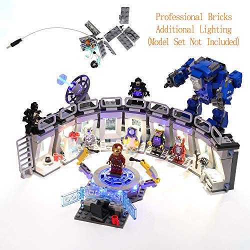 GEAMENT Building Blocks Light Kit for Marvel Avengers Iron Man Hall of Armor Compatible with Lego 76125 Model Tony Stark Iron Man (Lego Set Not Included)