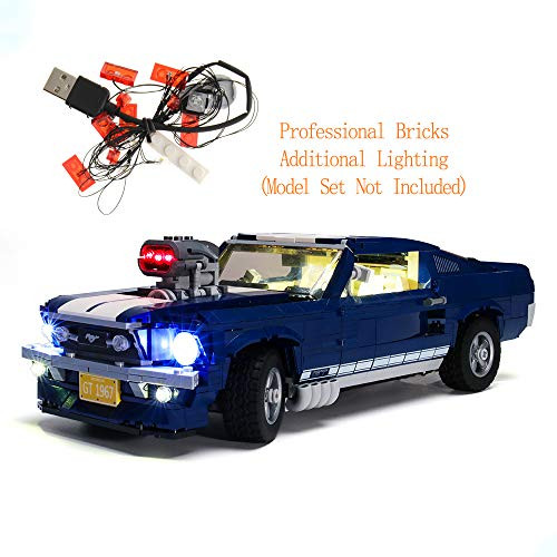 GEAMENT Blocks Light Kit for Creator Expert Ford Mustang Building Model - Compatible with Lego 10265 (Lego Set Not Included)