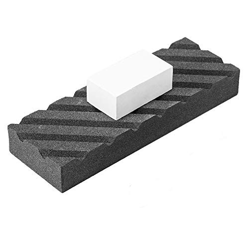 Angerstone Dual Grit Coarse/Fine Flattening Stone Set - Two Sharpening Stones Flattener - Whetstone Fixer with Grooves for Re-Levelling Any Whet stones? Oil Stones? Waterstones