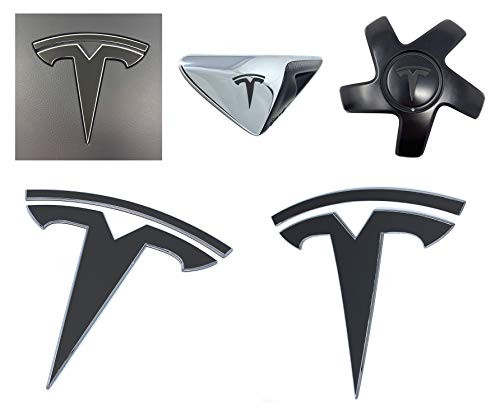 Custom Cut Graphics Tesla Model 3 Logo Decal Wrap (Matte Black)