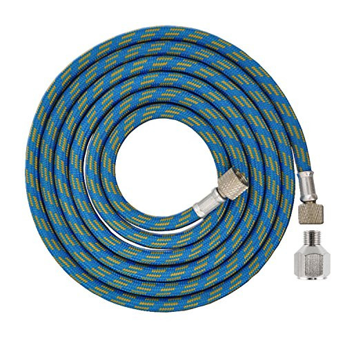 Master Airbrush Premium 6 Foot Nylon Braided Airbrush Hose with 1/8" BSP Size Fittings plus a 1/4" BSP Female to 1/8" BSP Male Fitting Conversion Adapter