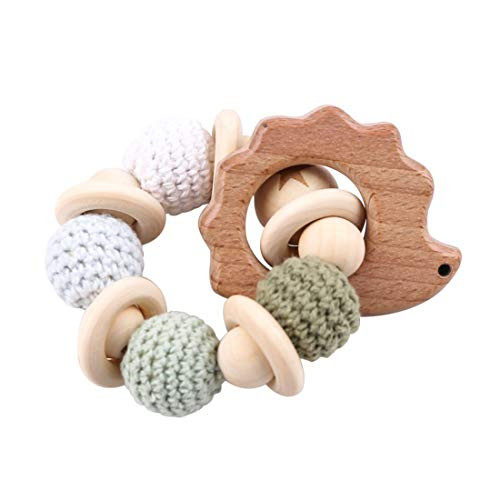 Promise Babe Baby Teething Toys Hedgehog Wooden Teether Ring Natural Crochet Bead Chew Toy Baby Crochet Beads Bracelet Shower Gift Promise Babe Baby Teething Toys Hedgehog Wooden Teether Ring Natural Crochet Bead Chew Toy Baby Crochet Beads Bracelet Shower Gift