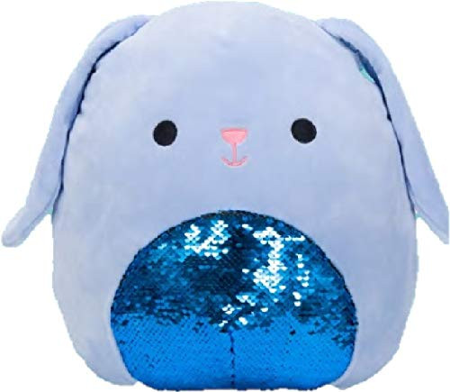 Squishmallow Kellytoy Easter 8" Buttons Blue Bunny Flip Sequin Plush Doll