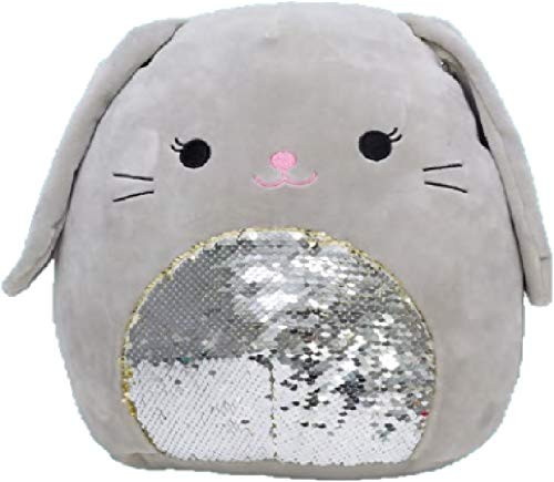 Squishmallow Kellytoy 12" Easter A Collection Plush Doll (12" Blake Grey Bunny Flip Sequin)