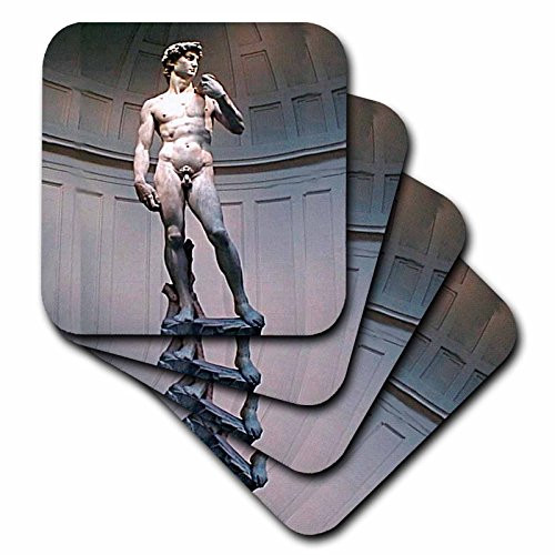 3dRose Michaelangelos David Statue Coaster, Set of 4