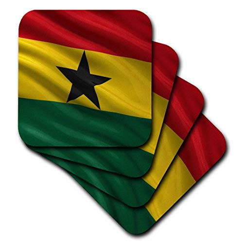 3dRose Flag of Ghana Waving in The Wind - Soft Coasters, Set of 4 (CST_178072_1) 3dRose Flag of Ghana Waving in The Wind - Soft Coasters, Set of 4 (CST_178072_1)