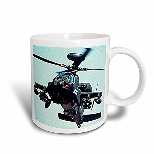 3dRose mug_730_3 Apache Longbow Magic Transforming Mug, 11 oz, Black/White