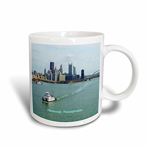 3dRose mug_55312_1"Pittsburgh Skyline" Ceramic Mug, 11 oz, Multicolor