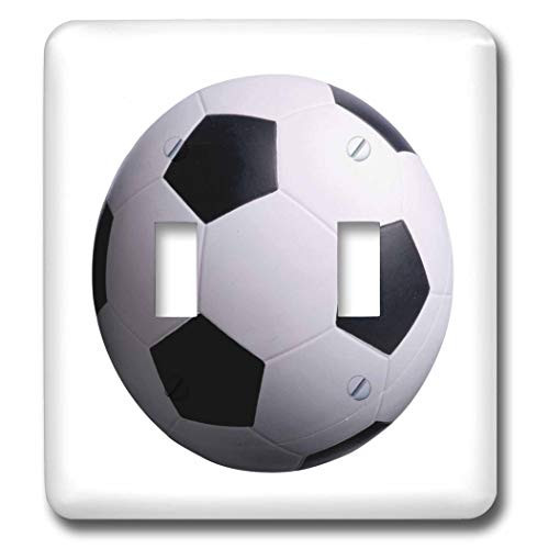 3dRose lsp_3189_2 Soccer ball Double Toggle Switch