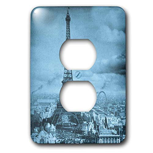 3dRose lsp_6794_6 Eiffel Tower Paris France 2 Plug Outlet Cover, Multicolor