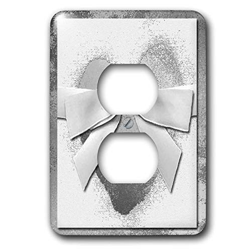 3dRose lsp_23877_6 Silver Hearts On Silver Heart With Bow 2 Plug Outlet Cover 3dRose lsp_23877_6 Silver Hearts On Silver Heart With Bow 2 Plug Outlet Cover