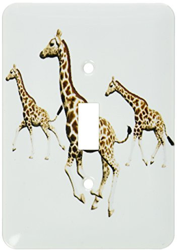 3dRose lsp_62978_1 Giraffe Trio Running Single Toggle Switch