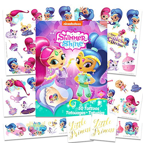 Nick Jr Shimmer and Shine Tattoos Party Favors Set ~ 50 Temporary Tattoos, 2 Little Princess Stickers (Shimmer and Shine Party Supplies)