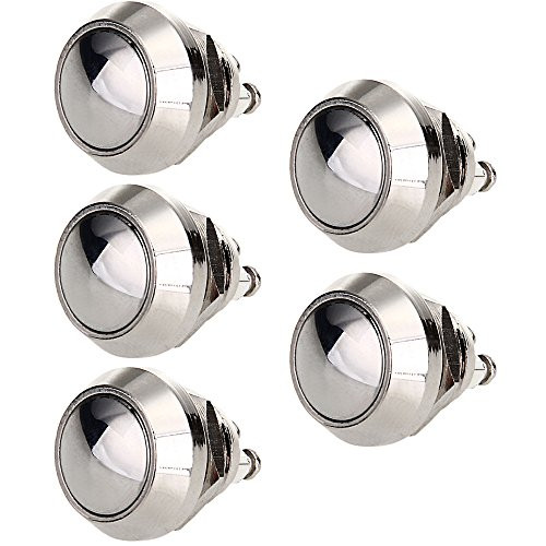 ESUPPORT 12mm Anti Vandal Momentary Metal Push Button Toggle Switch Pack of 5