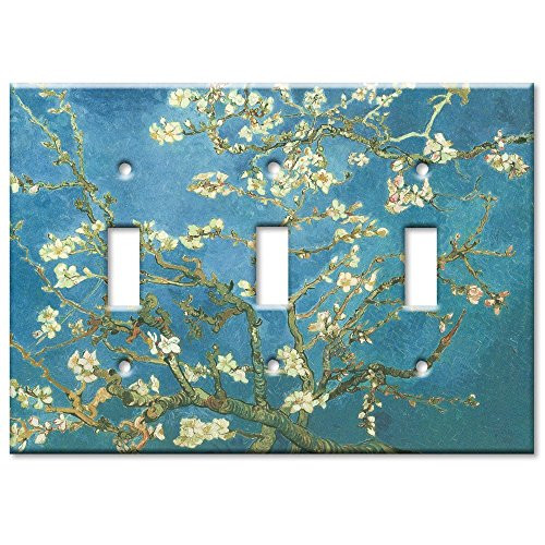 Triple Gang Toggle Wall Plate - Van Gogh: Almond Blossoms