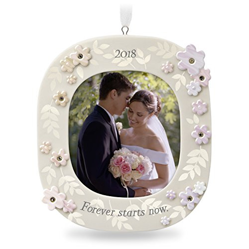 Hallmark Keepsake 2018 Wedding Gift Forever Starts Now Year Dated Porcelain Photo Picture Frame Christmas Ornament Hallmark Keepsake 2018 Wedding Gift Forever Starts Now Year Dated Porcelain Photo Picture Frame Christmas Ornament