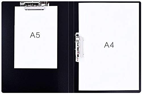 Double Strong Clips File Folder Report Cover, Punchless Binder, Office Project Folder, Commercial or School Documents File Folder, for Letter Size or A4 Size, 100 Sheet Capacity, Black