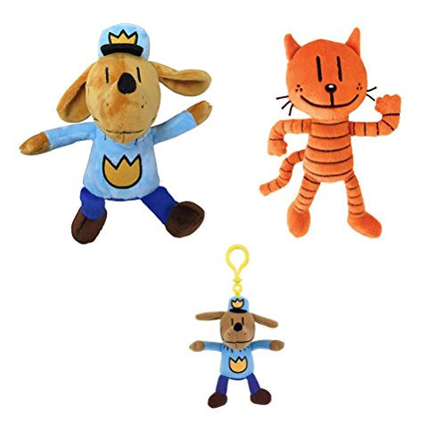 MerryMakers Dog Man Soft Plush Toy, Petey Cat, Dog Man Backpack Pull, from Dav Pilkey's Dog Man Book Series Bundle Set MerryMakers Dog Man Soft Plush Toy, Petey Cat, Dog Man Backpack Pull, from Dav Pilkey's Dog Man Book Series Bundle Set