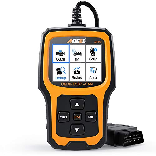 ANCEL AD410 OBD II Automotive Code Reader Vehicle Check Engine Light Scan Tool Auto OBD2 Scanner with I/M Readiness (Black-Orange)