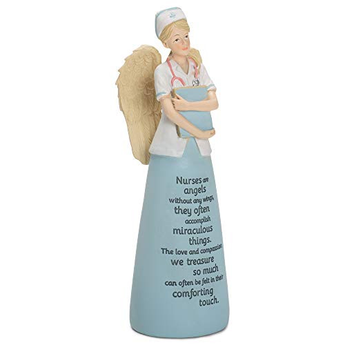 Dicksons Nurses are Angels Without Wings Blue 6 Inch Resin Tabletop Angel Figurine