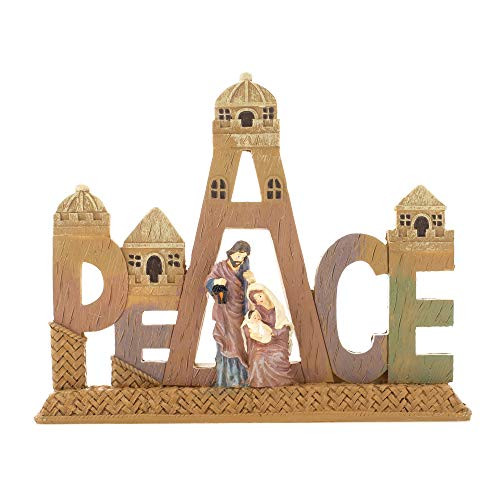Dicksons Peace Holy Family with Holy City Jerusalem 8 x 6.5 Resin Stone Christmas Nativity Scene Tabletop Figurine Dicksons Peace Holy Family with Holy City Jerusalem 8 x 6.5 Resin Stone Christmas Nativity Scene Tabletop Figurine