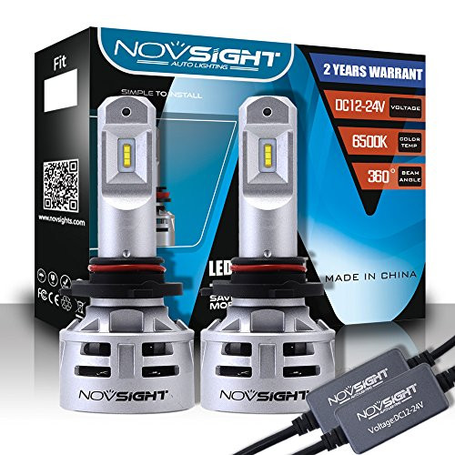 9006/HB4 LED Car Headlight Bulbs Conversion Kit,Nighteye 60W 10000LM 6500K Cool White CREE LED Automotive Driving Headlight Bulbs (Pack of 2)- 3 Year Warranty