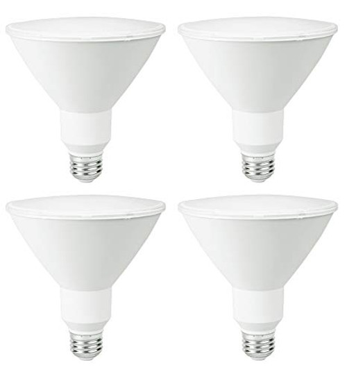 Commercial Grade LED Light Bulb - 18.5 Watt & 1200 Lumens - Features PAR38 Shape & E26 Base - Emits 5000K Daylight - 120V Fully Dimmable - Perfect for Indoor & Outdoor Applications - 4 Pack