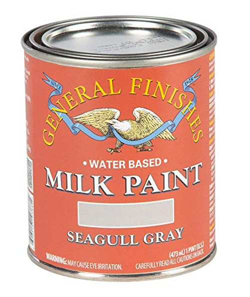 General Finishes Water Based Milk Paint, 1 Pint, Seagull Gray