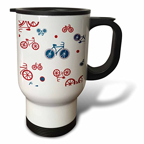 3dRose tm_56061_1 Red and Blue Bikes Travel Mug 14 oz Multicolor