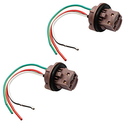 YUNPICAR 7443 T20 Bulb Female Adapter Plugs Sockets Extension Wire Harness For Brake Lights Turn Signal Lights (7443 T20 Socket)