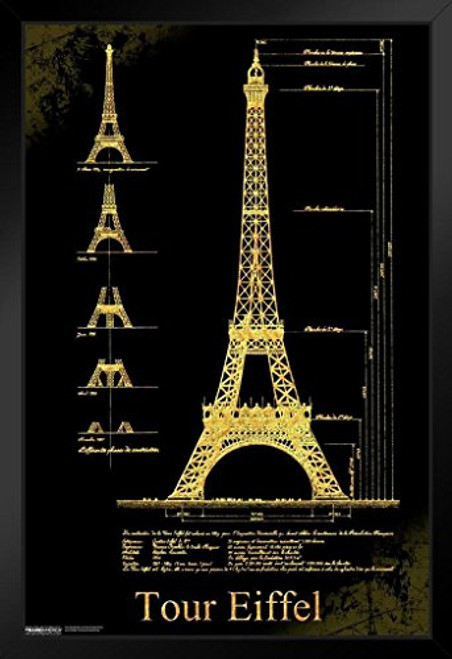 Pyramid America Malcolm Watson Tour Eiffel Tower Schematics Architectural Design Landmark Paris Art Black Wood Framed Poster 14x20 Pyramid America Malcolm Watson Tour Eiffel Tower Schematics Architectural Design Landmark Paris Art Black Wood Framed Poster 14x20