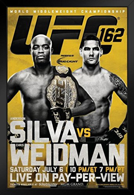 Pyramid America Official UFC 162 Anderson Silva vs Chris Weidman Sports Black Wood Framed Art Poster 14x20 Pyramid America Official UFC 162 Anderson Silva vs Chris Weidman Sports Black Wood Framed Art Poster 14x20
