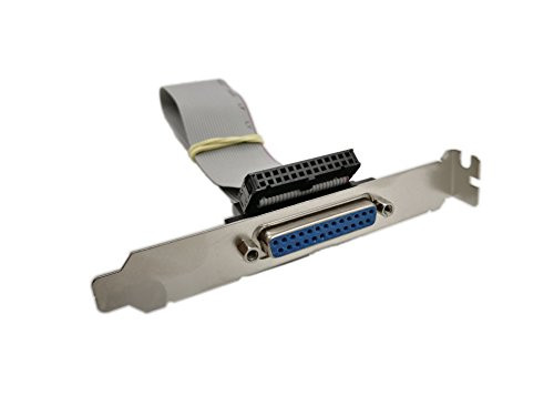 SINLOON DB25 Adapter with Bracket to IDC 26 Pin Ribbon Cable, Motherboard Slot Plate Parallel Panel DB-25 Female to 26 Pin IDC Socket Flat Cable