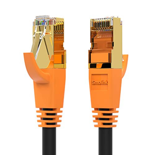 Network Cable, Shielded Ethernet Cable, Cat8 50ft Cable, Gold Plated RJ45 Connectors, 26AWG Cat8 Network Cable, Weatherproof 40Gbps 2000Mhz S/FTP LAN Cables for Gaming, Xbox, Modem, Router, PC