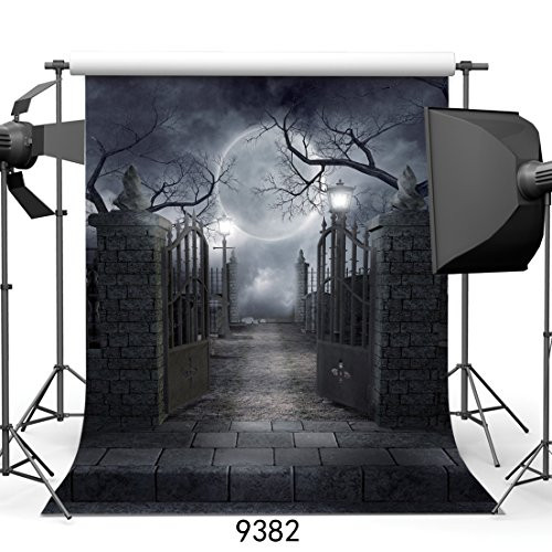 SJOLOON Halloween Backdrop Vinyl Photo Background Halloween Photography Backdrop Moon Night Backdrop Studio Props 9382(10x10FT)