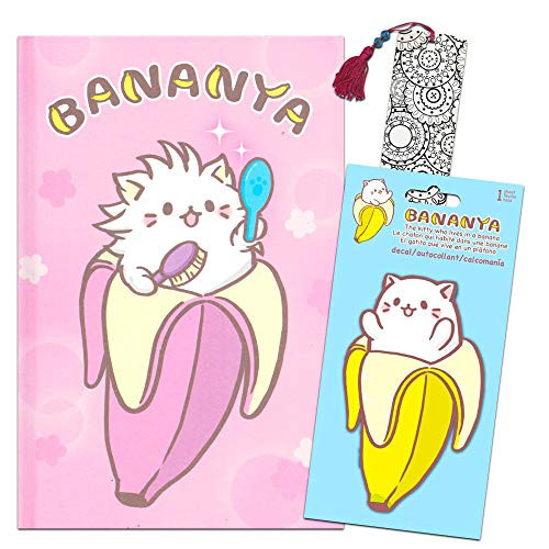 Bananya Journal Decal Gift Set ~ Bananya Journal with Bananya Decal and Bonus Bookmark (Bananya School Supplies)