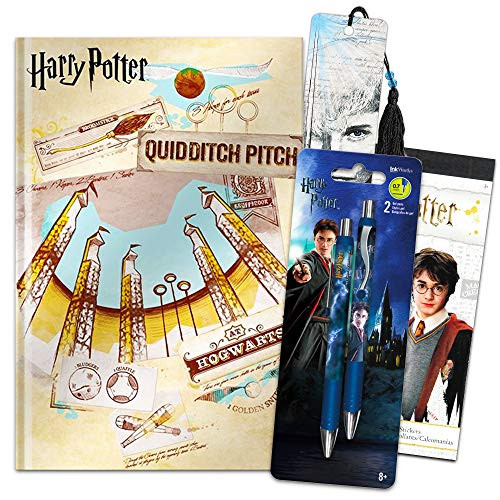 InkWorks Harry Potter Diary and Pen Bundle Set ~ Premium Harry Potter Journal Notebook, Ballpoint Click Pens, Bookmark and Harry Potter Stickers (Harry Potter Merchandise School Office Supplies)