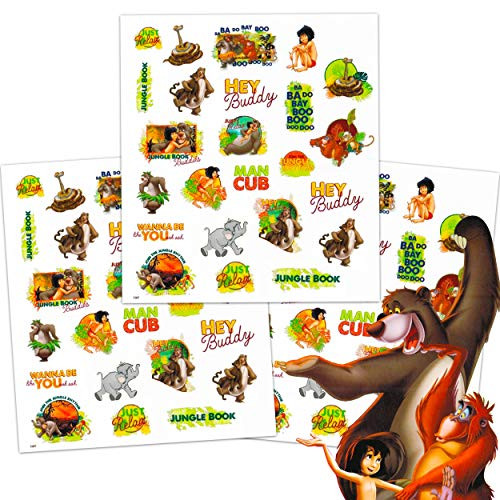 Disney Jungle Book Tattoos Party Favors Pack ~ Bundle Includes 75 Jungle Book Temporary Tattoos (Jungle Book Party Supplies)