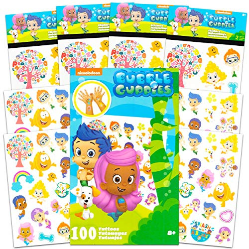 Nickelodeon Bubble Guppies Sticker and Tattoos Party Favors Super Set ~ Bundle Includes 200 Bubble Guppies Temporary Tattoos and Stickers (Bubble Guppies Party Supplies)